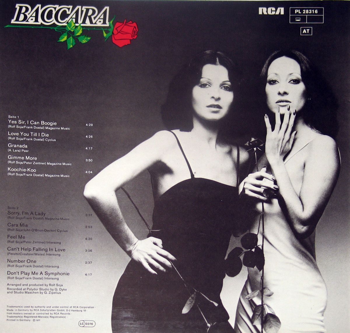 High Resolution Photo BACCARA Self-titled Vinyl Record